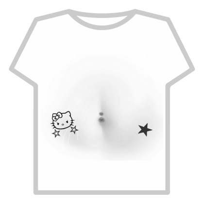 hello kitty belly piercing tattoo shading